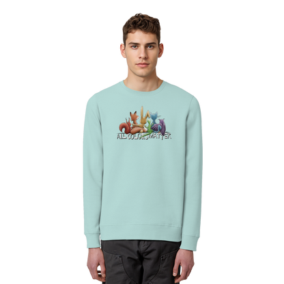 All Colors Matter! Regenbogen Tiere für Vielfalt - Organic Basic Unisex Sweatshirt