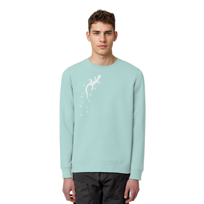 Gecko Eidechse Silhouette hell - Organic Basic Unisex Sweatshirt