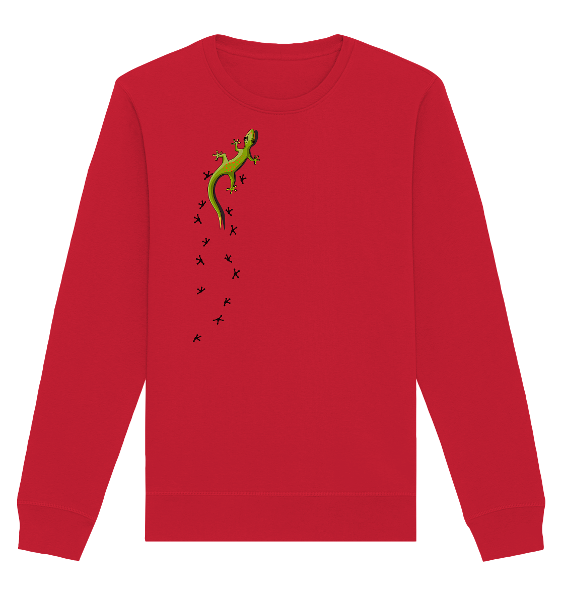 Kletternder Gecko mit Spuren - Organic Basic Unisex Sweatshirt
