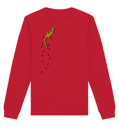 Kletternder Gecko mit Spuren - Organic Basic Unisex Sweatshirt