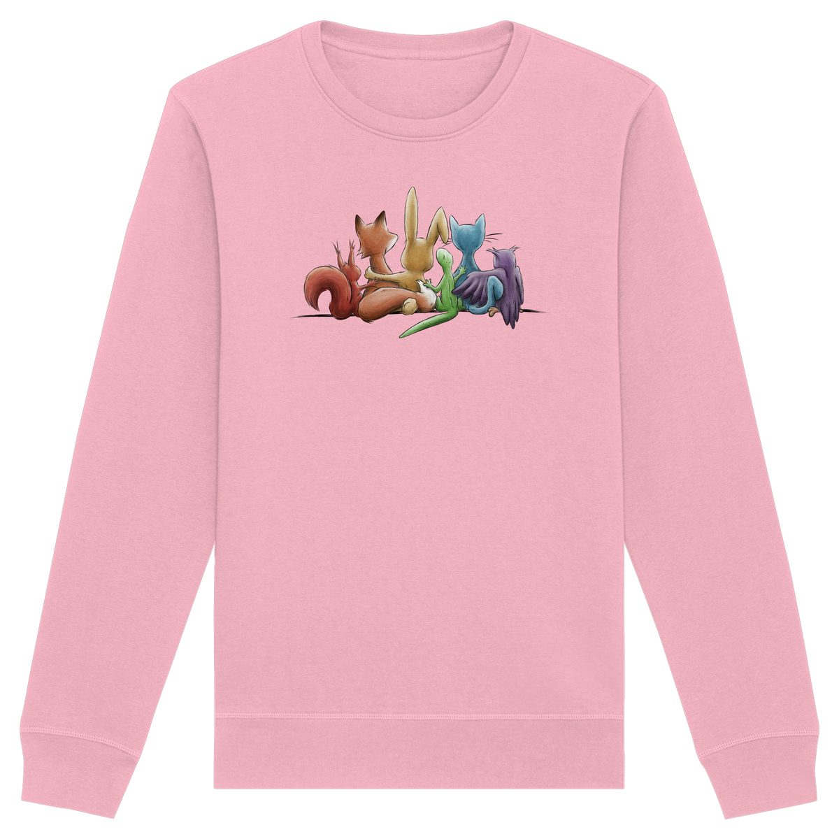 Regenbogen Tiere für Freundschaft, Toleranz und Vielfalt - Organic Basic Unisex Sweatshirt