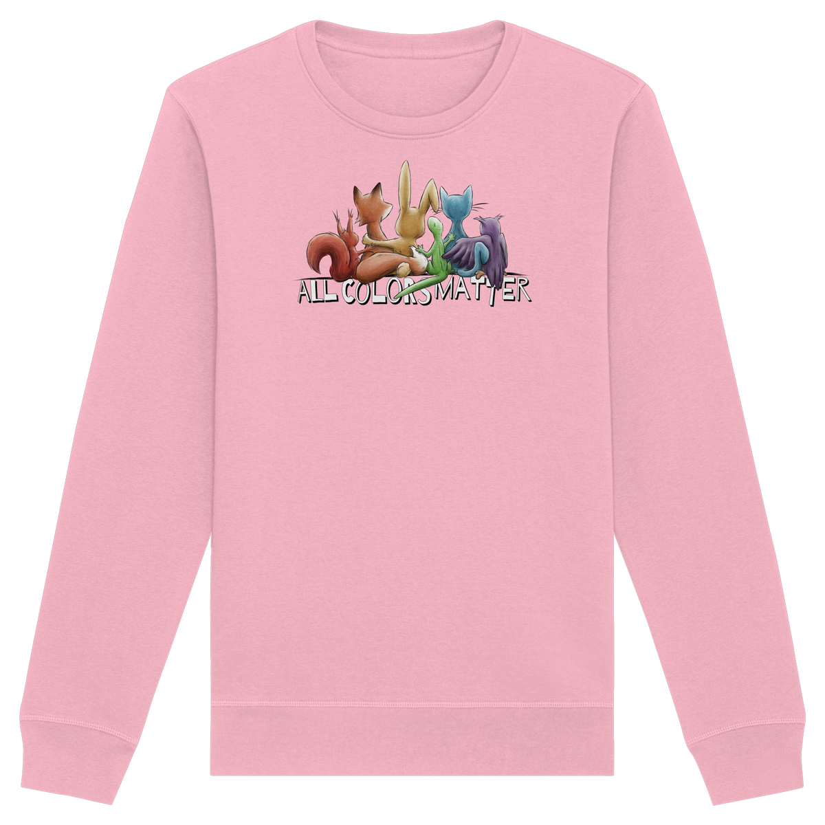 All Colors Matter! Regenbogen Tiere für Vielfalt - Organic Basic Unisex Sweatshirt