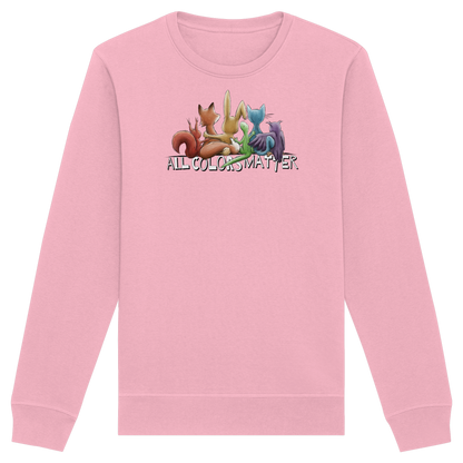 All Colors Matter! Regenbogen Tiere für Vielfalt - Organic Basic Unisex Sweatshirt