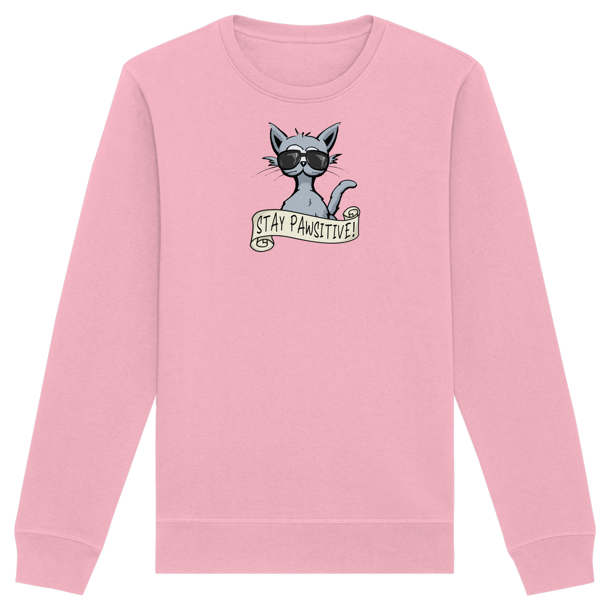 Stay Pawsitive Bleib lässig Hipster Katze - Organic Basic Unisex Sweatshirt
