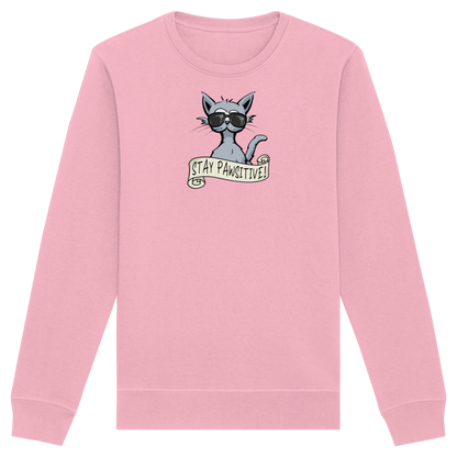 Stay Pawsitive Bleib lässig Hipster Katze - Organic Basic Unisex Sweatshirt