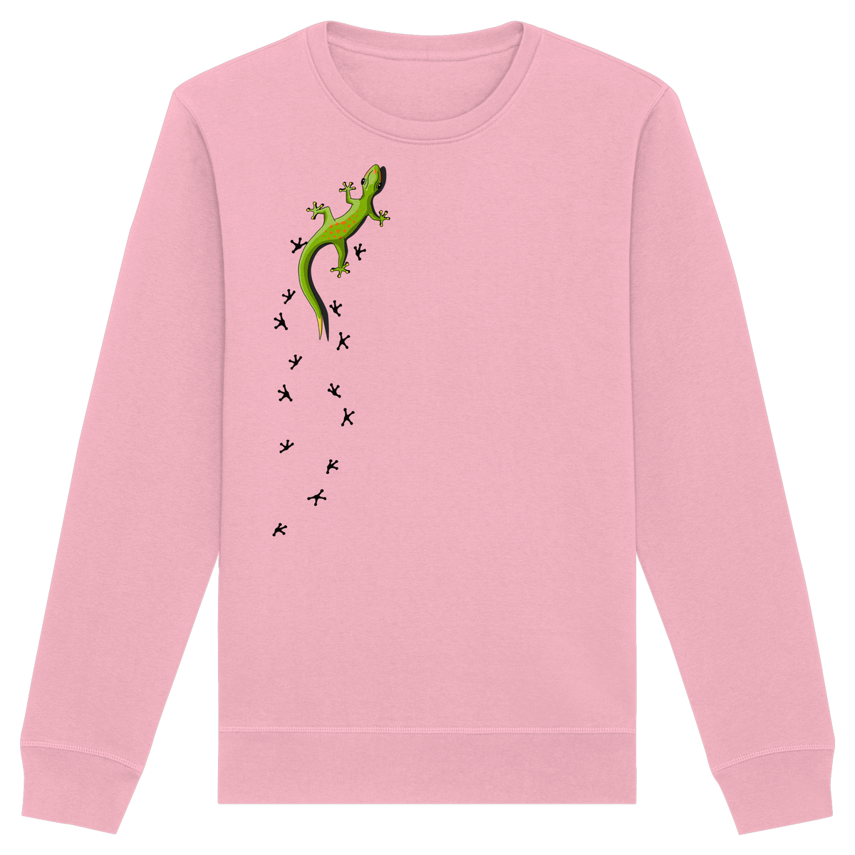 Kletternder Gecko mit Spuren - Organic Basic Unisex Sweatshirt