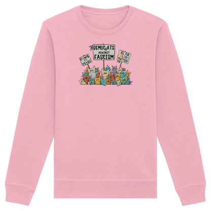 Demo-Katzen gegen Faschismus und für Vielfalt - Organic Basic Unisex Sweatshirt