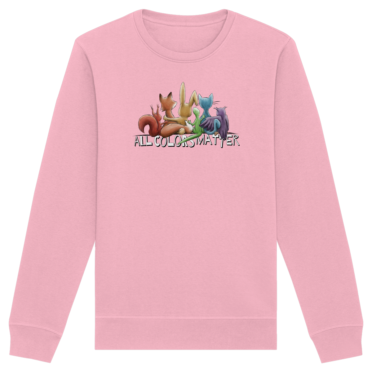All Colors Matter! Regenbogen Tiere für Vielfalt - Organic Basic Unisex Sweatshirt