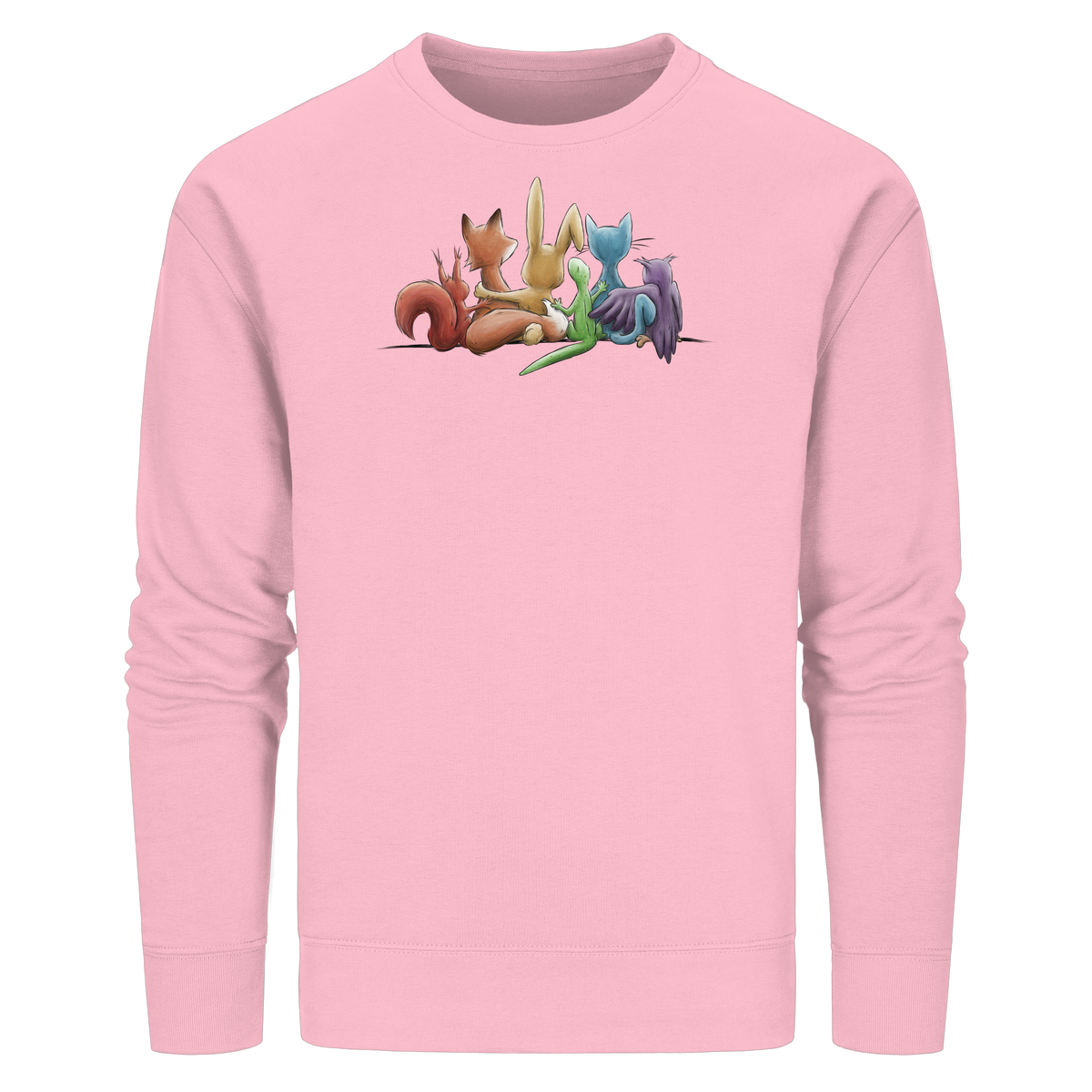 Regenbogen Tiere für Freundschaft, Toleranz und Vielfalt - Organic Basic Unisex Sweatshirt