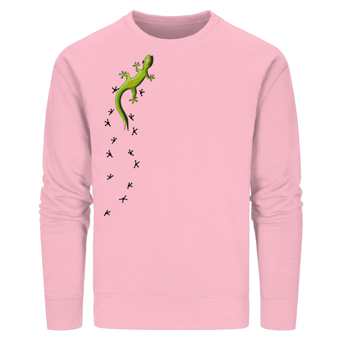 Kletternder Gecko mit Spuren - Organic Basic Unisex Sweatshirt