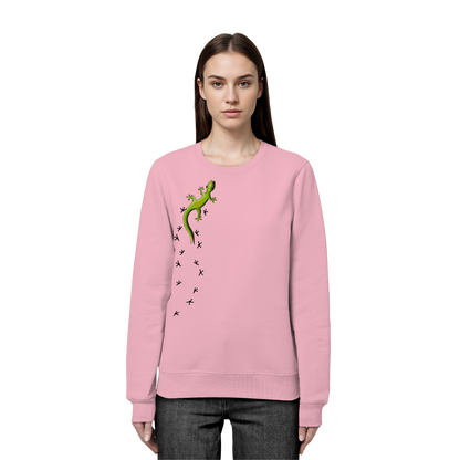 Kletternder Gecko mit Spuren - Organic Basic Unisex Sweatshirt