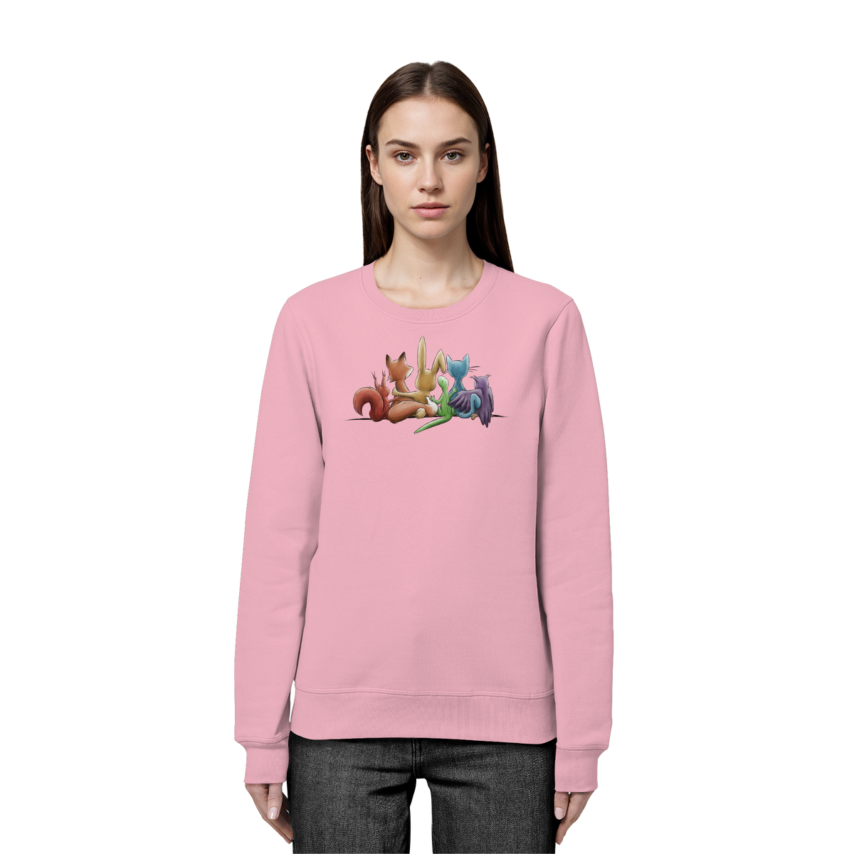 Regenbogen Tiere für Freundschaft, Toleranz und Vielfalt - Organic Basic Unisex Sweatshirt