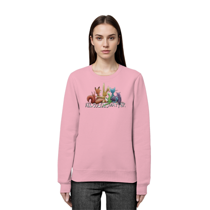 All Colors Matter! Regenbogen Tiere für Vielfalt - Organic Basic Unisex Sweatshirt