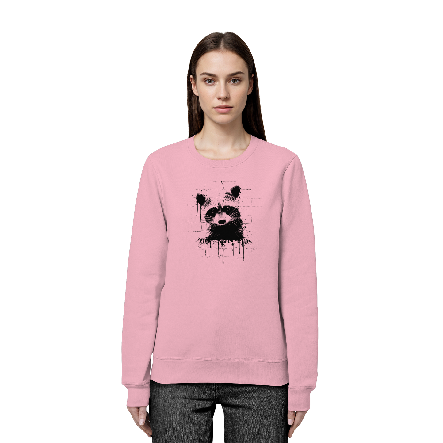 Funky Street Art Waschbär - Organic Basic Unisex Sweatshirt