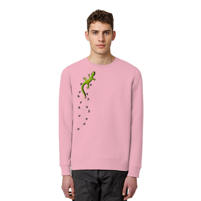 Kletternder Gecko mit Spuren - Organic Basic Unisex Sweatshirt