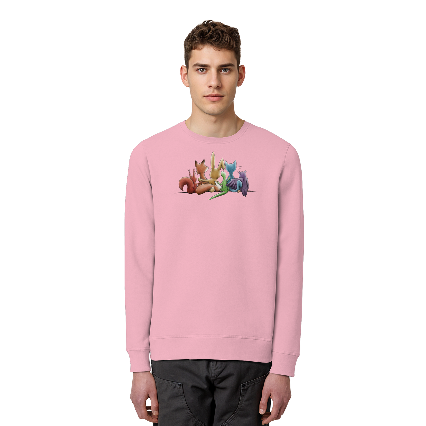 Regenbogen Tiere für Freundschaft, Toleranz und Vielfalt - Organic Basic Unisex Sweatshirt
