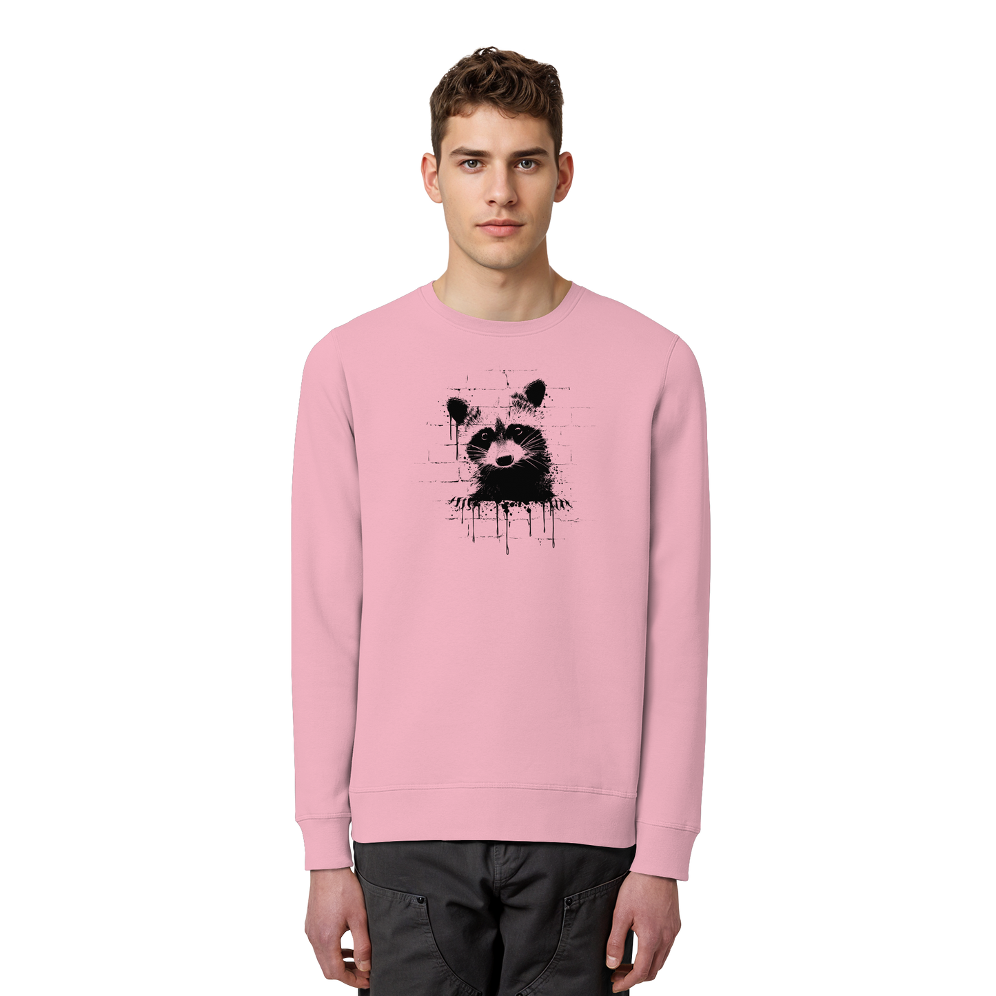 Funky Street Art Waschbär - Organic Basic Unisex Sweatshirt