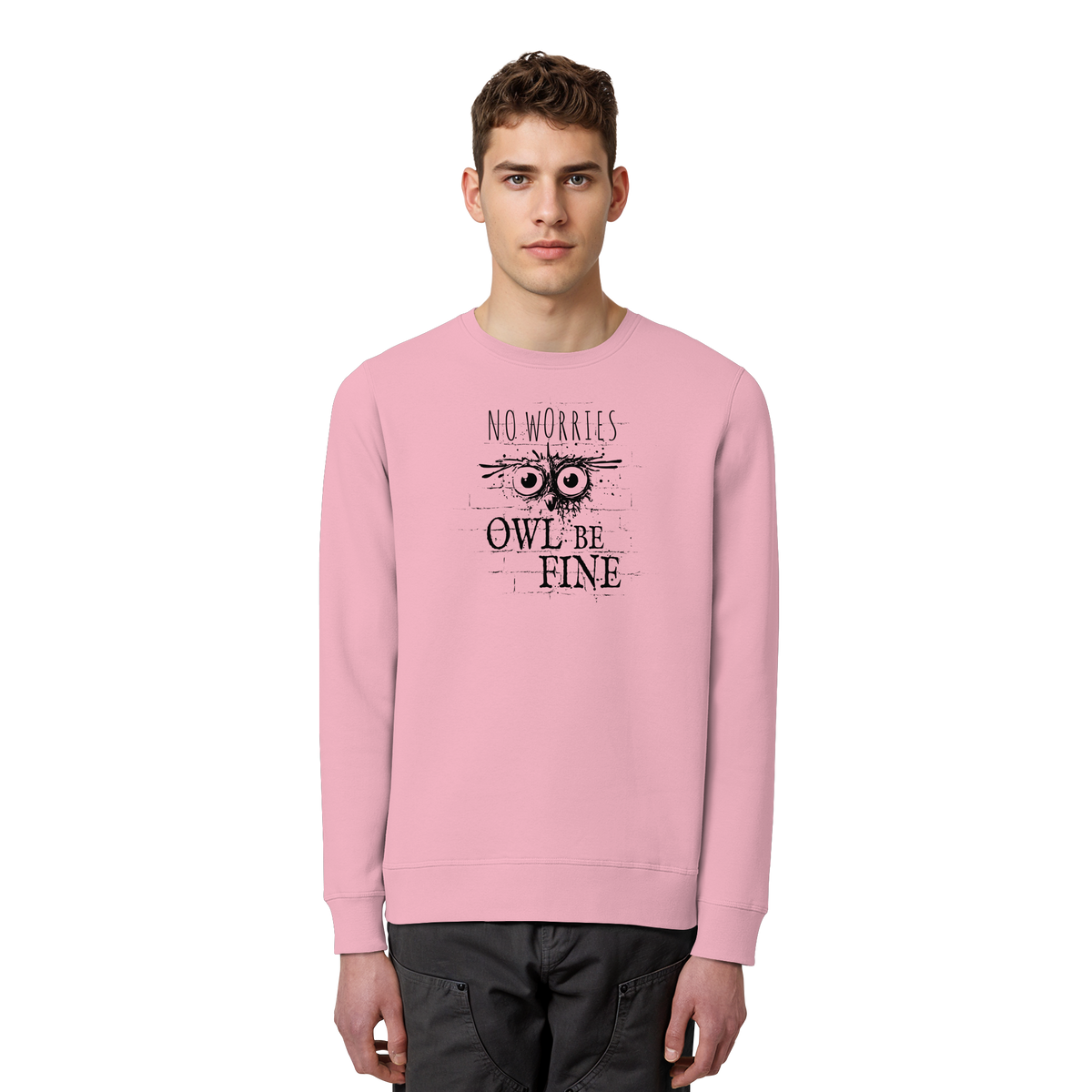 Owl Be Fine Street Art Eule - Organic Basic Unisex Sweatshirt