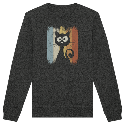 Retro Katze Silhouette - Organic Basic Unisex Sweatshirt