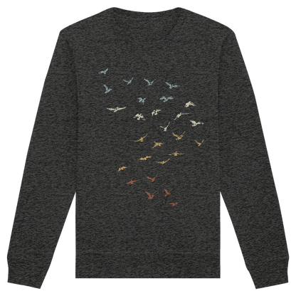 Retro Vogel Schwarm - Organic Basic Unisex Sweatshirt