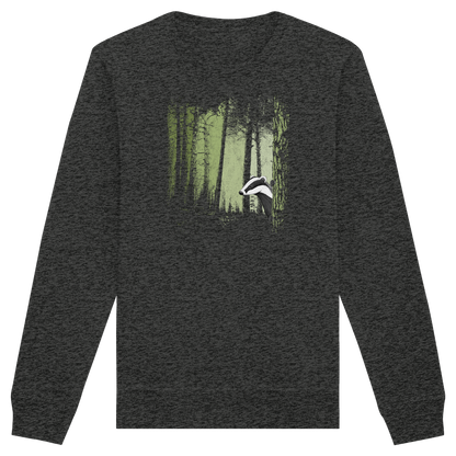 frecher Dachs im Zwielicht Wald - Organic Basic Unisex Sweatshirt