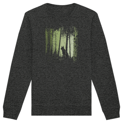 Luchs Wildkatze im Zwielicht Wald - Organic Basic Unisex Sweatshirt