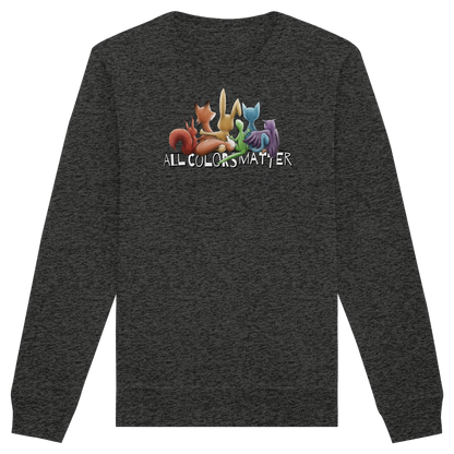 All Colors Matter! Regenbogen Tiere für Vielfalt - Organic Basic Unisex Sweatshirt