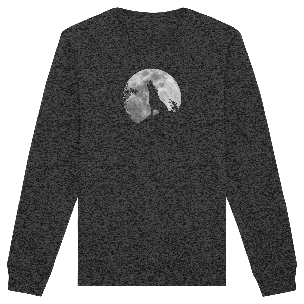 Heulender Wolf Silhouette vor Vollmond - Organic Basic Unisex Sweatshirt
