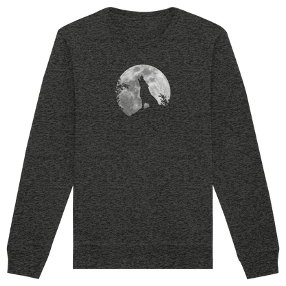 Heulender Wolf Silhouette vor Vollmond - Organic Basic Unisex Sweatshirt