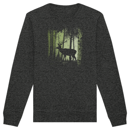 Hirsch im Zwielicht Wald - Organic Basic Unisex Sweatshirt