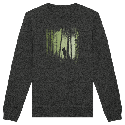 Luchs Wildkatze im Zwielicht Wald - Organic Basic Unisex Sweatshirt