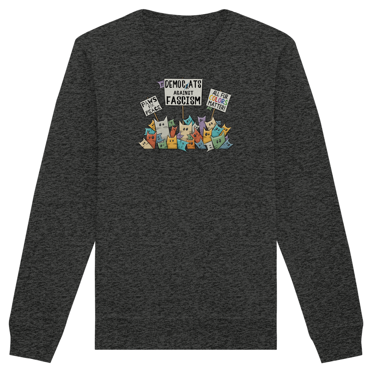 Demo-Katzen gegen Faschismus und für Vielfalt - Organic Basic Unisex Sweatshirt