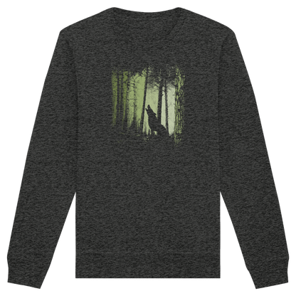 Einsamer Wolf im Zwielicht Wald  - Organic Basic Unisex Sweatshirt