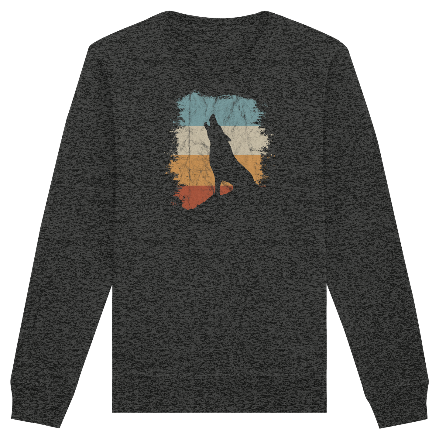 Retro Style lässig heulender Wolf  - Organic Basic Unisex Sweatshirt