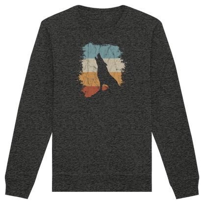 Retro Style lässig heulender Wolf  - Organic Basic Unisex Sweatshirt