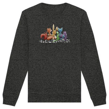 All Colors Matter! Regenbogen Tiere für Vielfalt - Organic Basic Unisex Sweatshirt