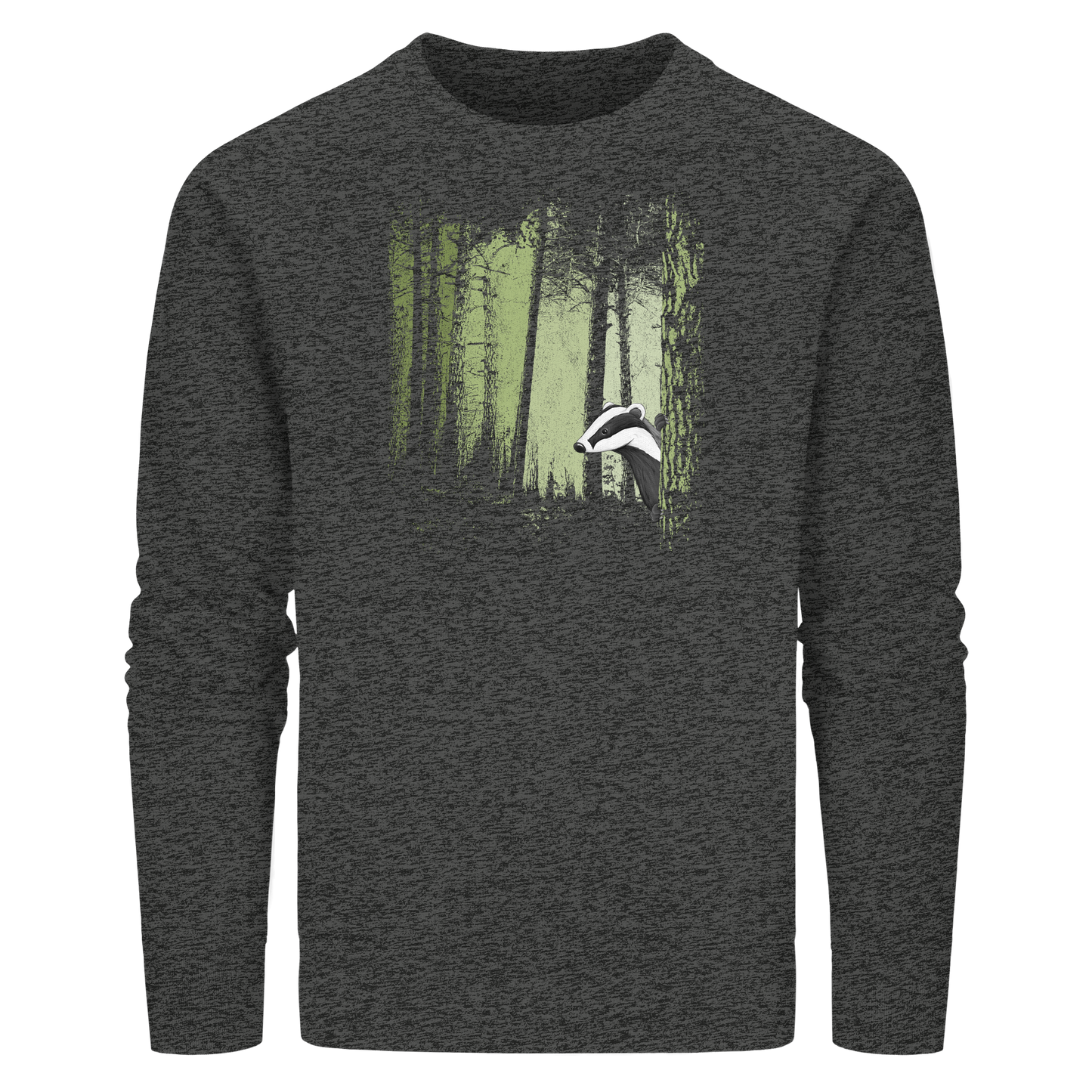 frecher Dachs im Zwielicht Wald - Organic Basic Unisex Sweatshirt