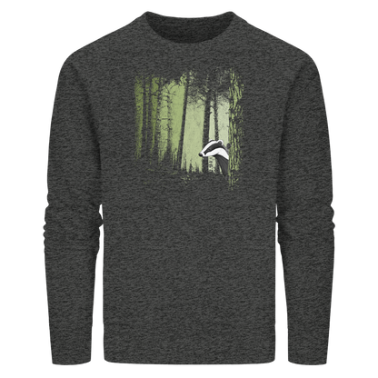 frecher Dachs im Zwielicht Wald - Organic Basic Unisex Sweatshirt