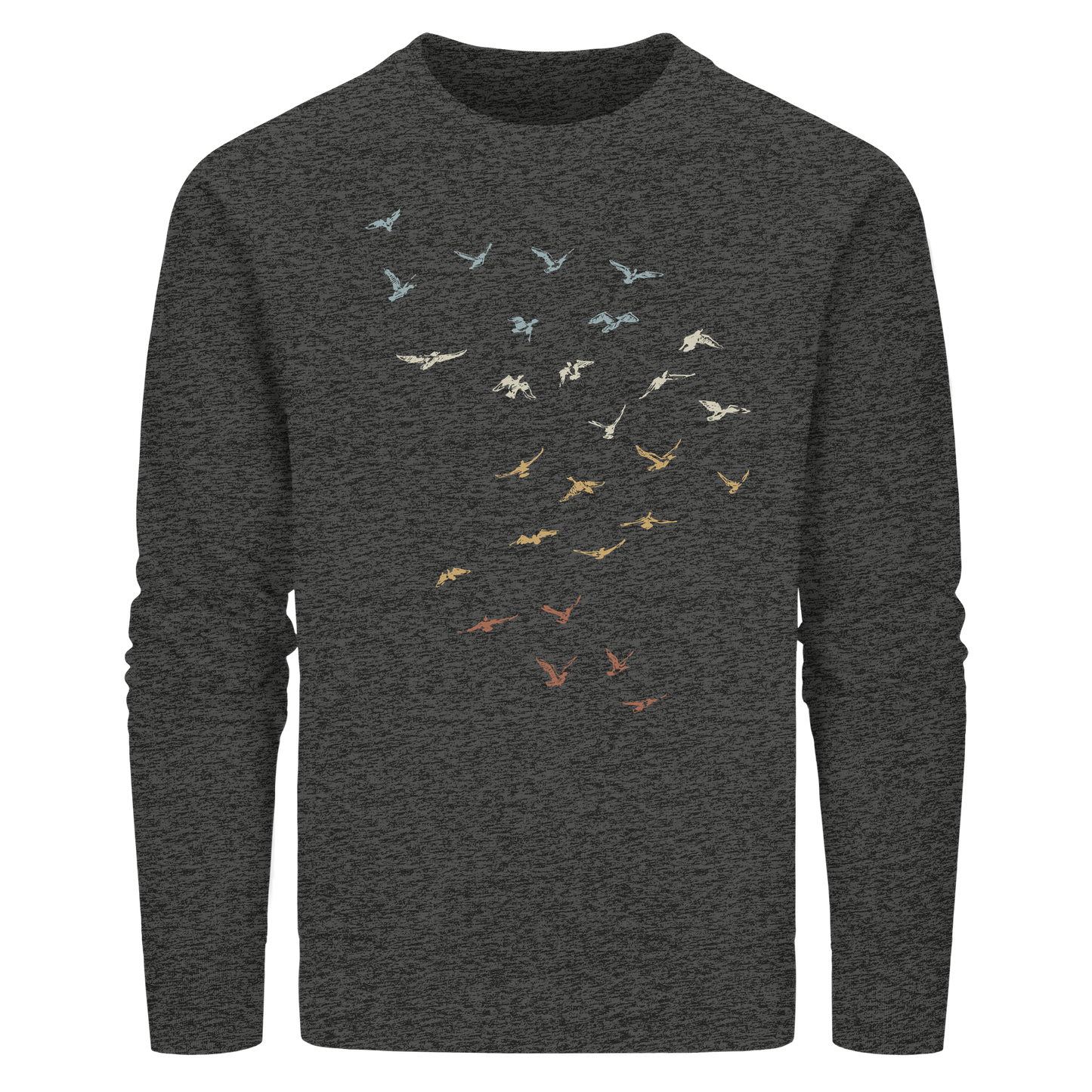 Retro Vogel Schwarm - Organic Basic Unisex Sweatshirt