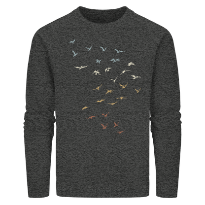 Retro Vogel Schwarm - Organic Basic Unisex Sweatshirt
