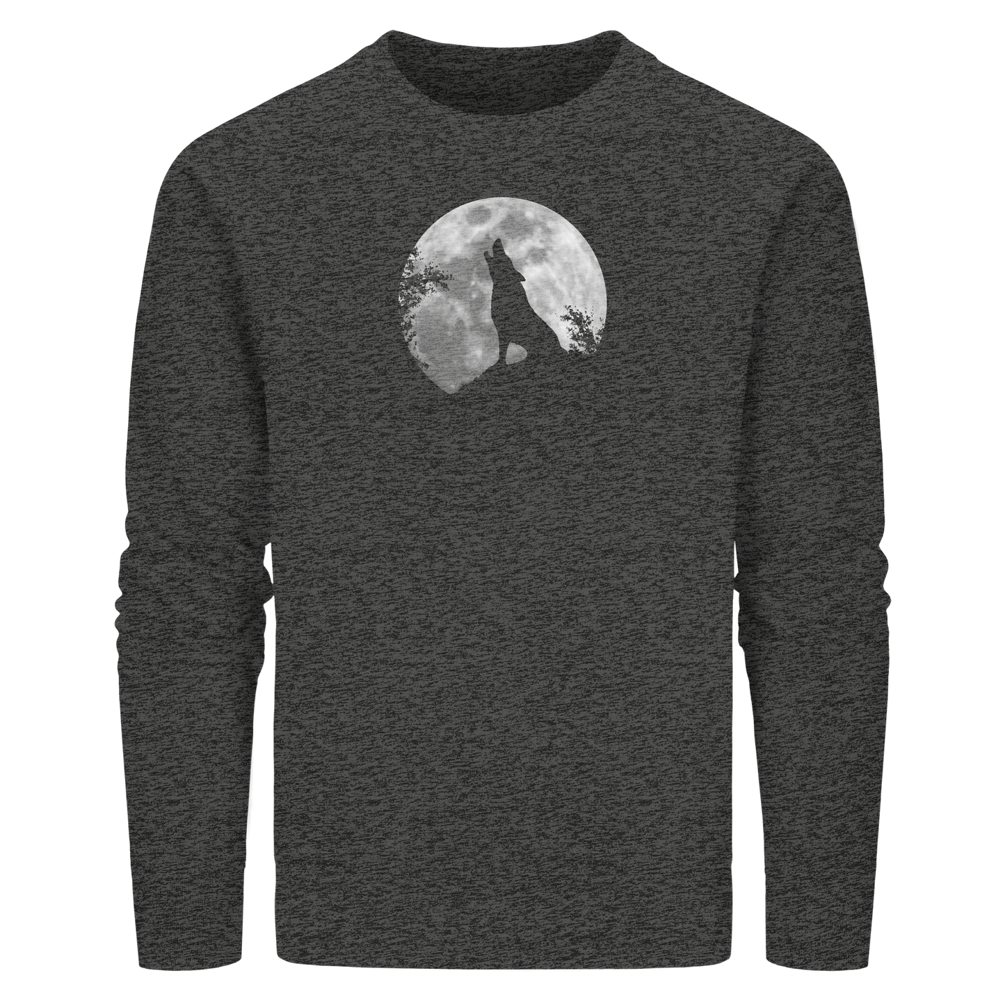 Heulender Wolf Silhouette vor Vollmond - Organic Basic Unisex Sweatshirt