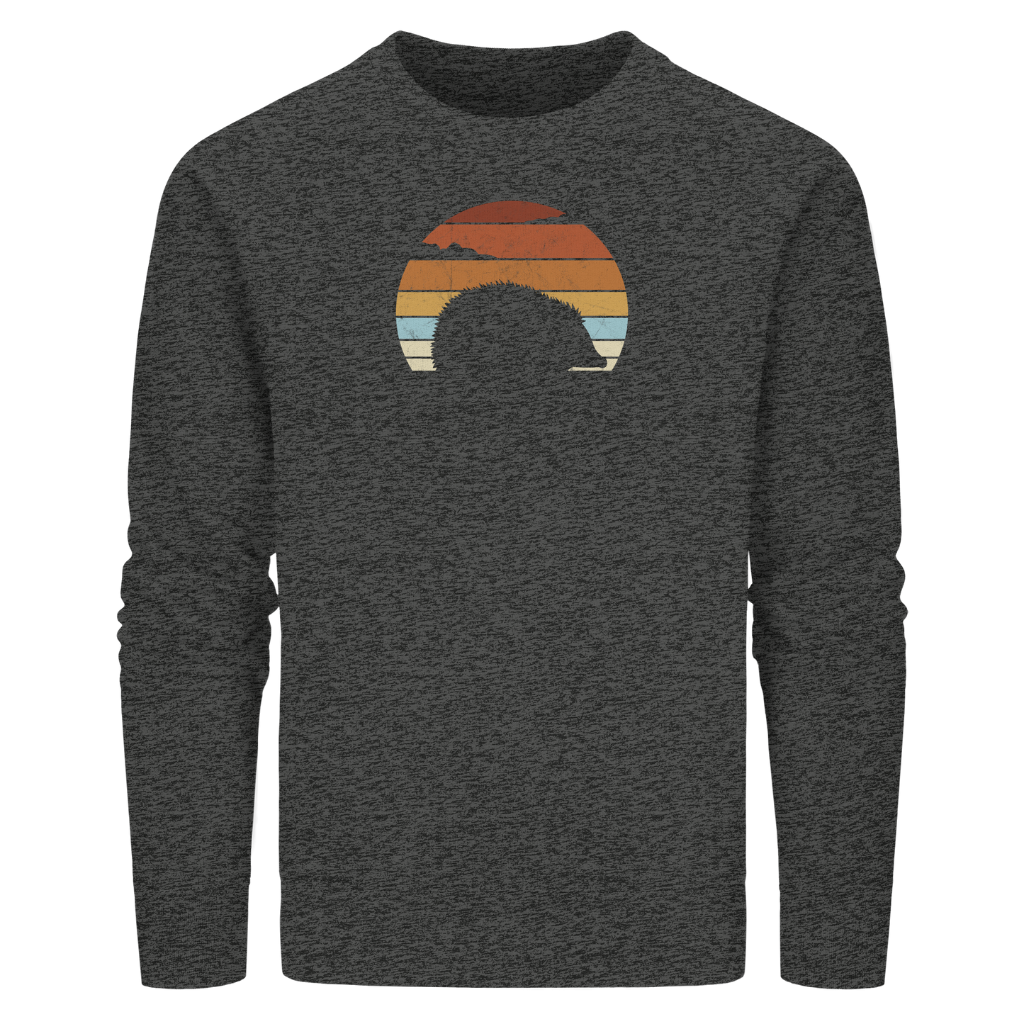 Retro Igel Silhouette im Sonnenuntergang - Organic Basic Unisex Sweatshirt