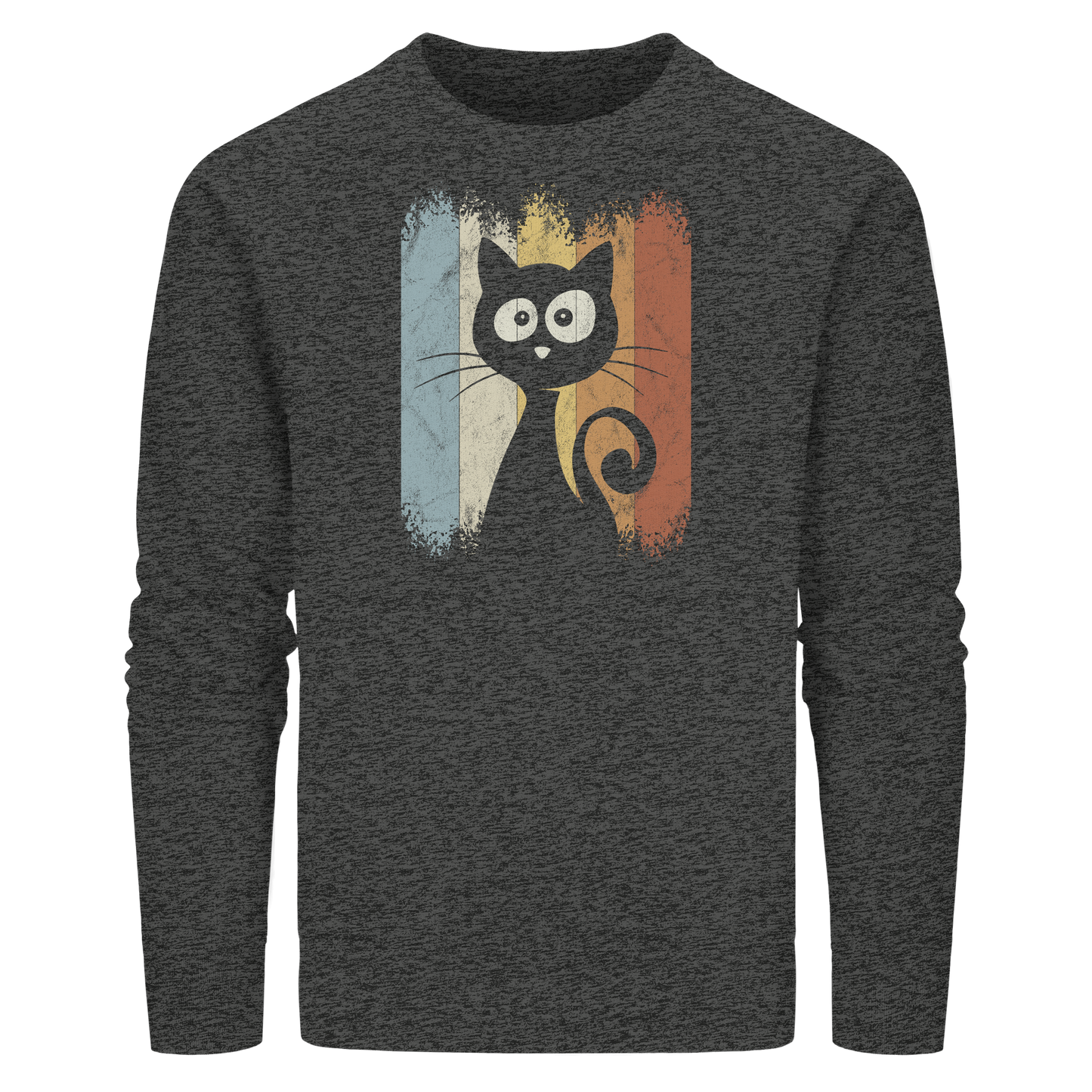 Retro Katze Silhouette - Organic Basic Unisex Sweatshirt