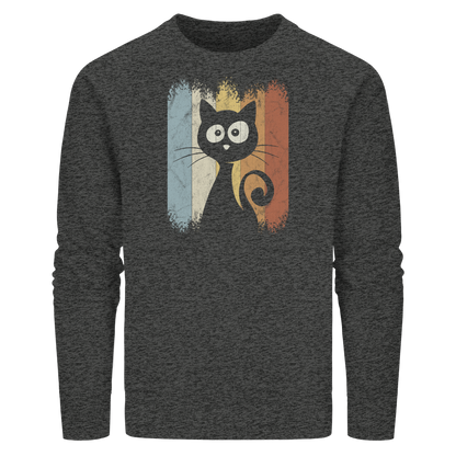 Retro Katze Silhouette - Organic Basic Unisex Sweatshirt