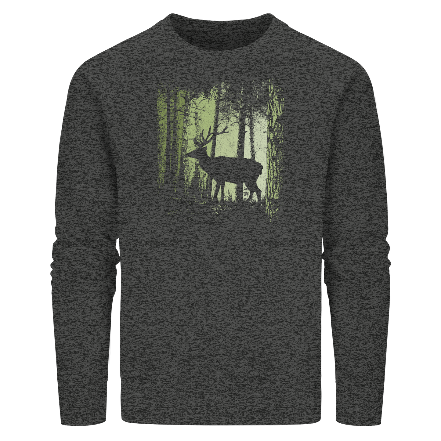 Hirsch im Zwielicht Wald - Organic Basic Unisex Sweatshirt