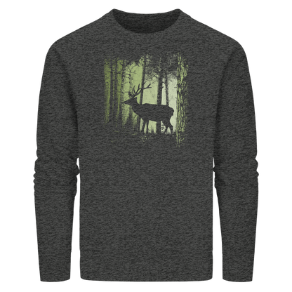 Hirsch im Zwielicht Wald - Organic Basic Unisex Sweatshirt