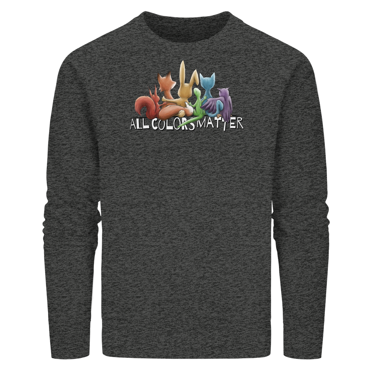All Colors Matter! Regenbogen Tiere für Vielfalt - Organic Basic Unisex Sweatshirt