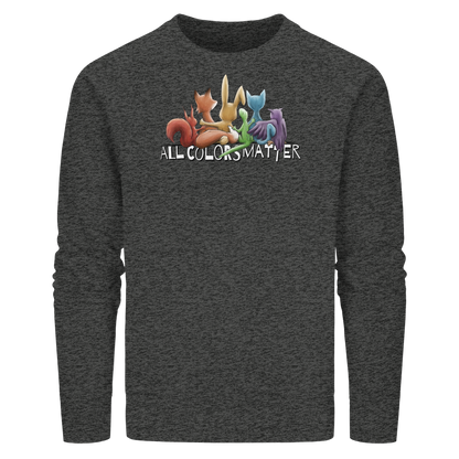 All Colors Matter! Regenbogen Tiere für Vielfalt - Organic Basic Unisex Sweatshirt