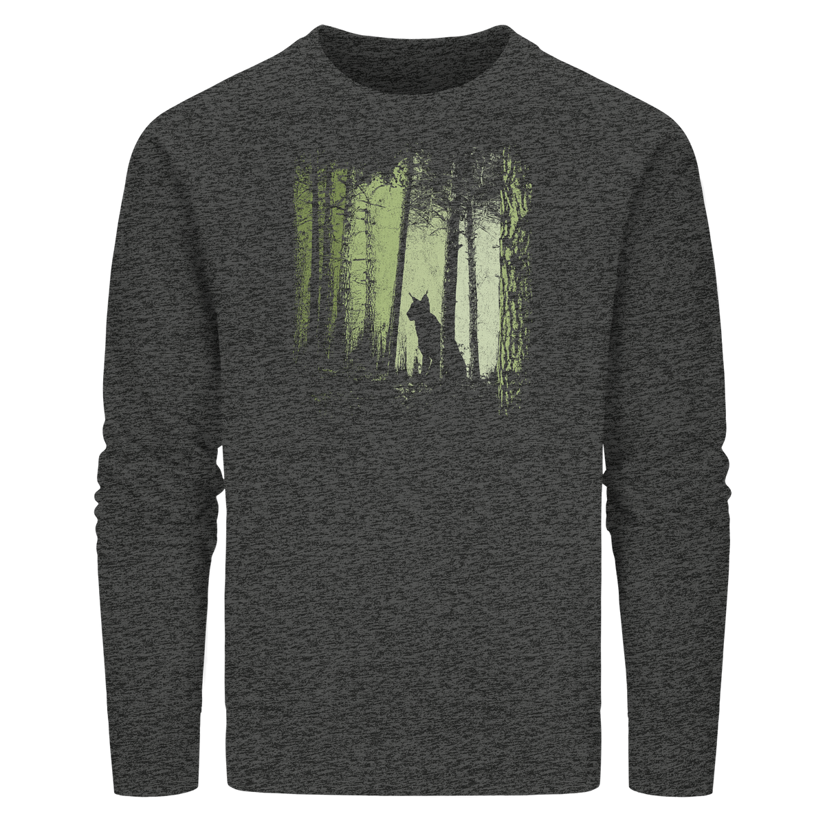 Luchs Wildkatze im Zwielicht Wald - Organic Basic Unisex Sweatshirt