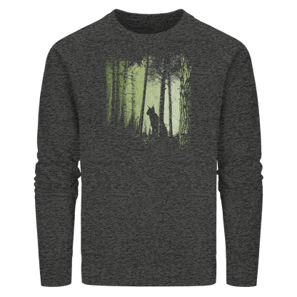 Luchs Wildkatze im Zwielicht Wald - Organic Basic Unisex Sweatshirt